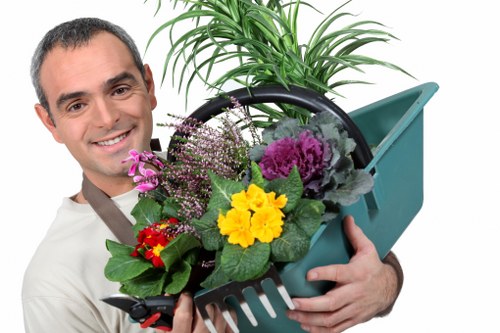 Visual showing a customer issue being reviewed in a garden service context